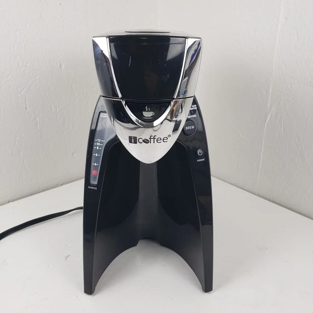 iCoffee SpinBrew Single Serve Coffee Maker RSS100-EXP Black Chrome Pod Brewer